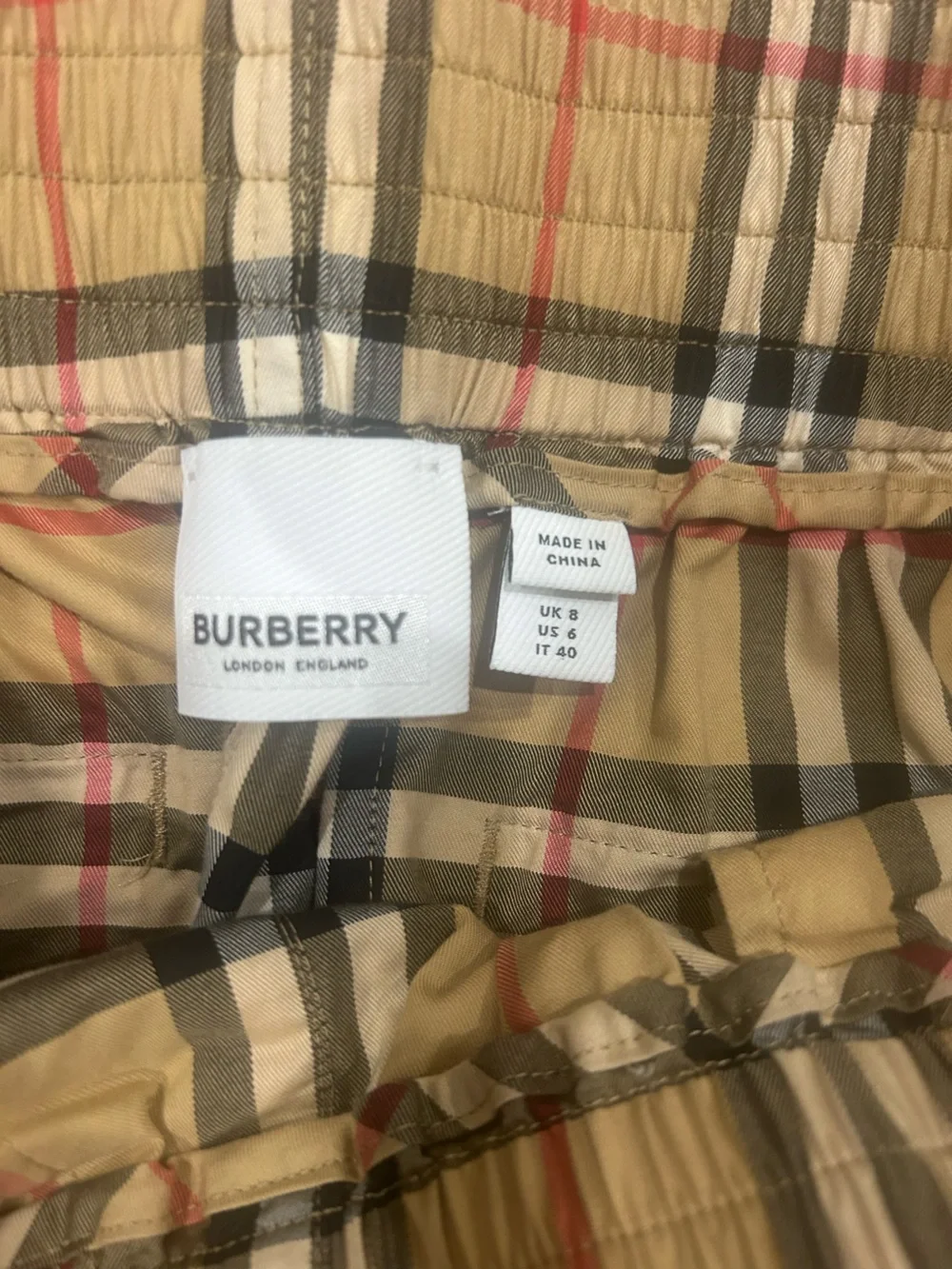 Burberry Tan Plaid Women's Shorts